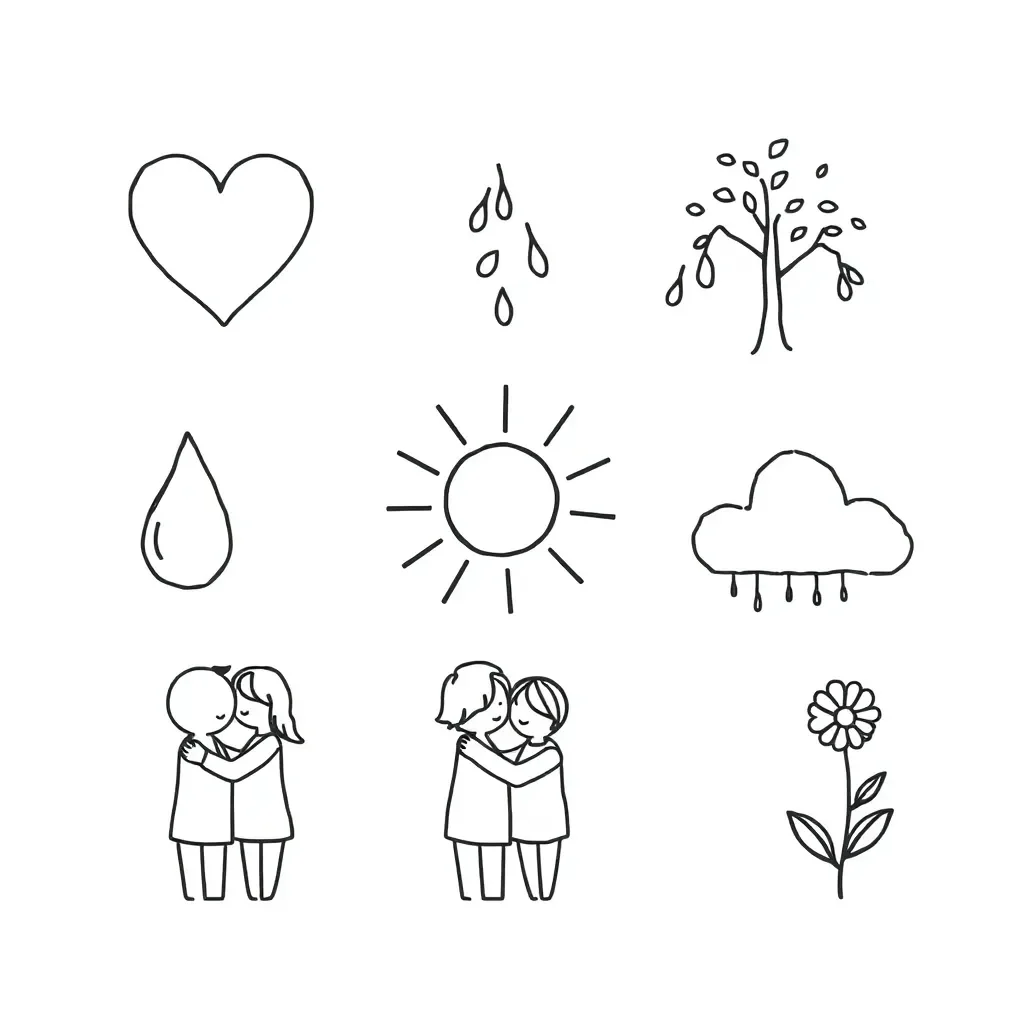 Heart with supportive hands illustration