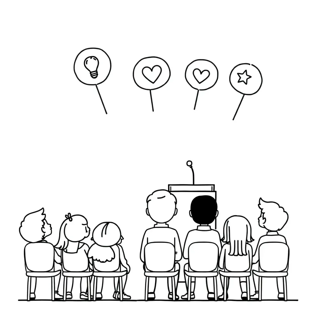 Student giving a presentation