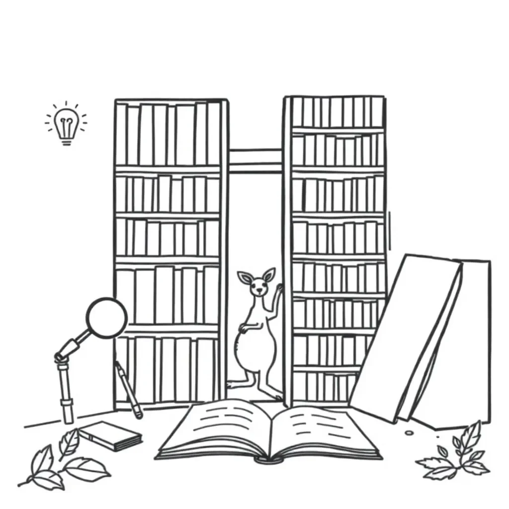 Old library with mysterious books