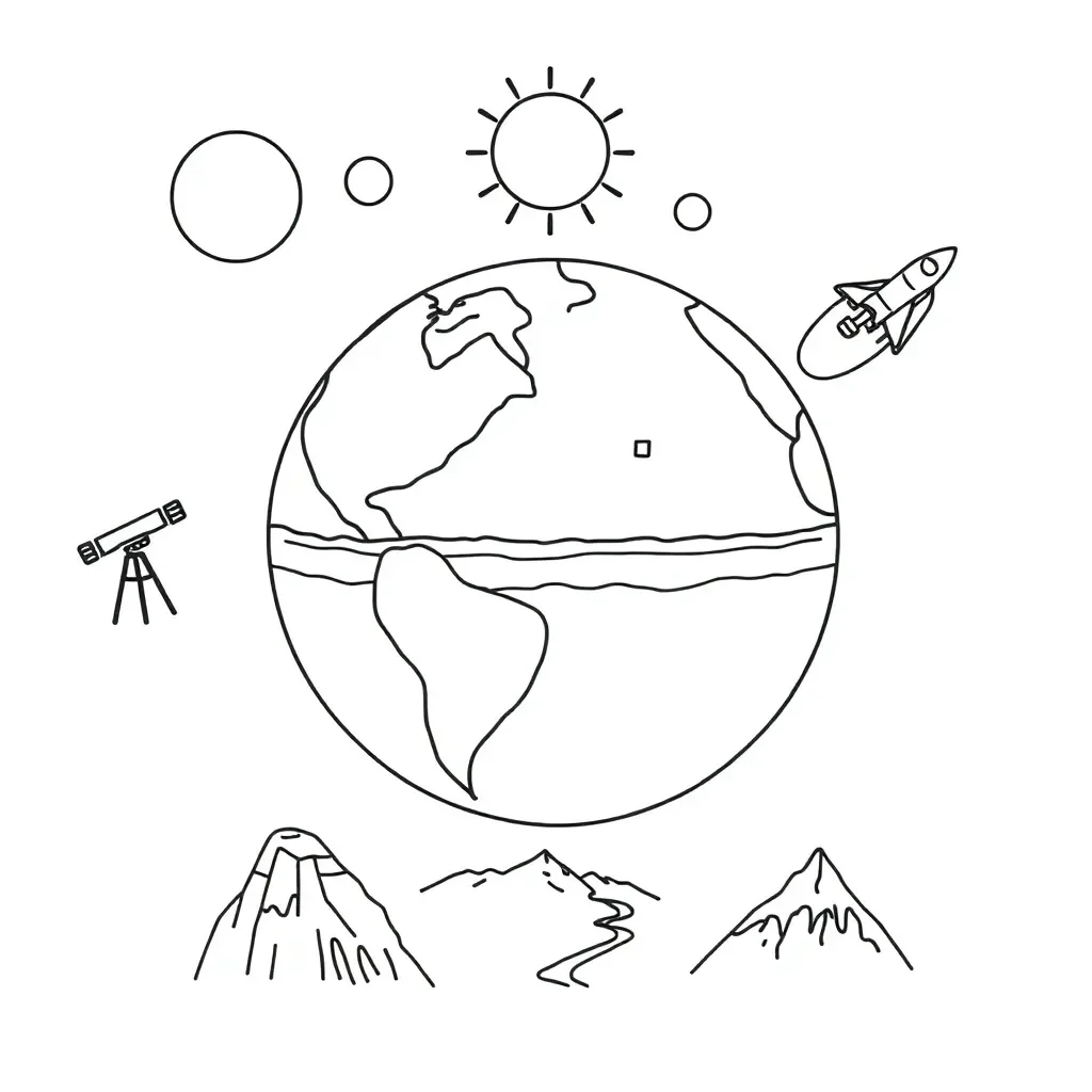 Earth and space illustration