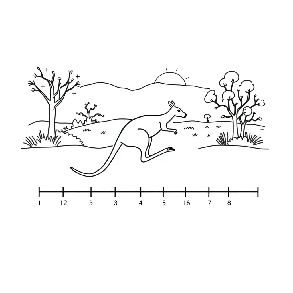 Number line with positive and negative integers