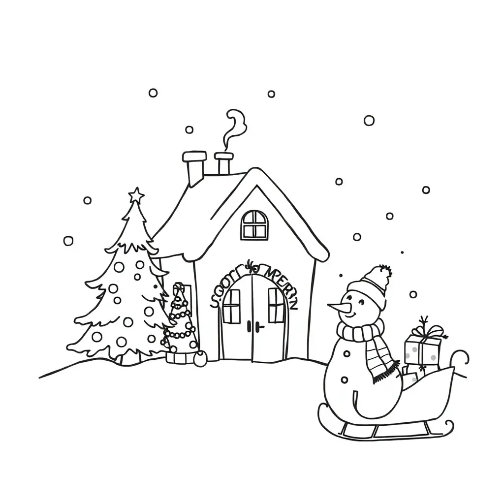 Boy saving Christmas illustration