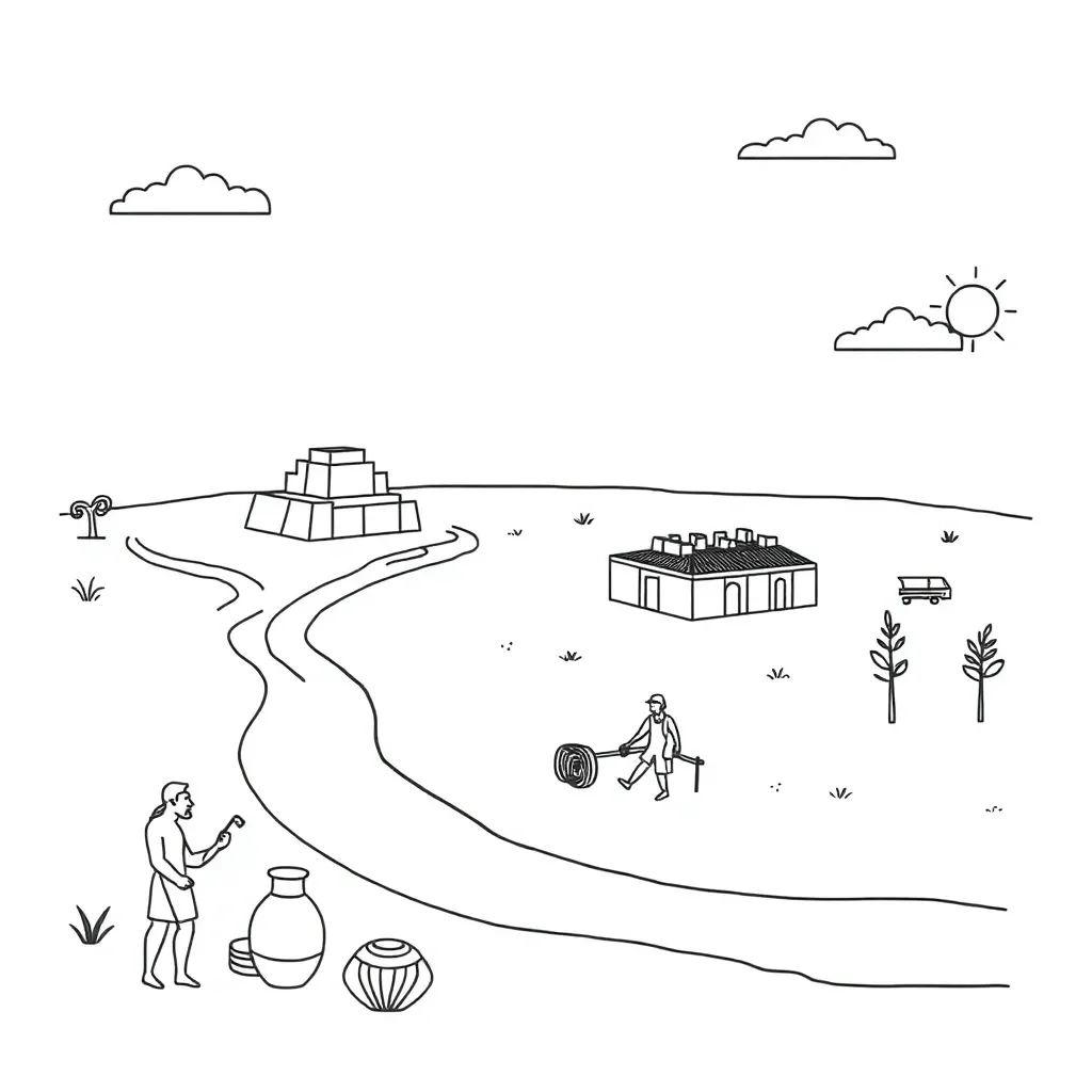 Ancient Fertile Crescent map illustration