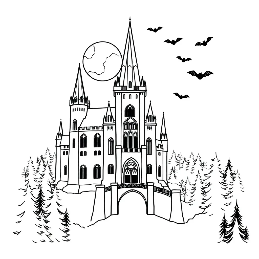 Gothic castle illustration
