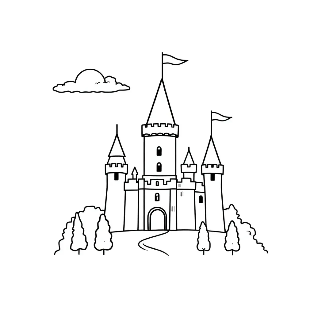 Spanish castle illustration