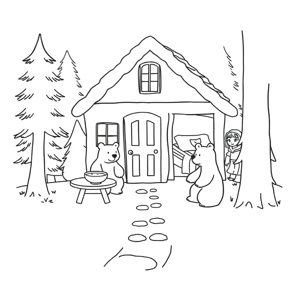 Goldilocks and the Three Bears illustration