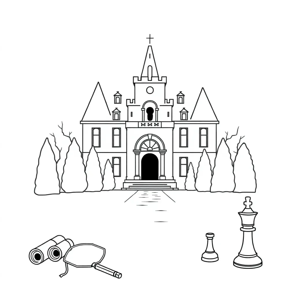 Mystery book with magnifying glass