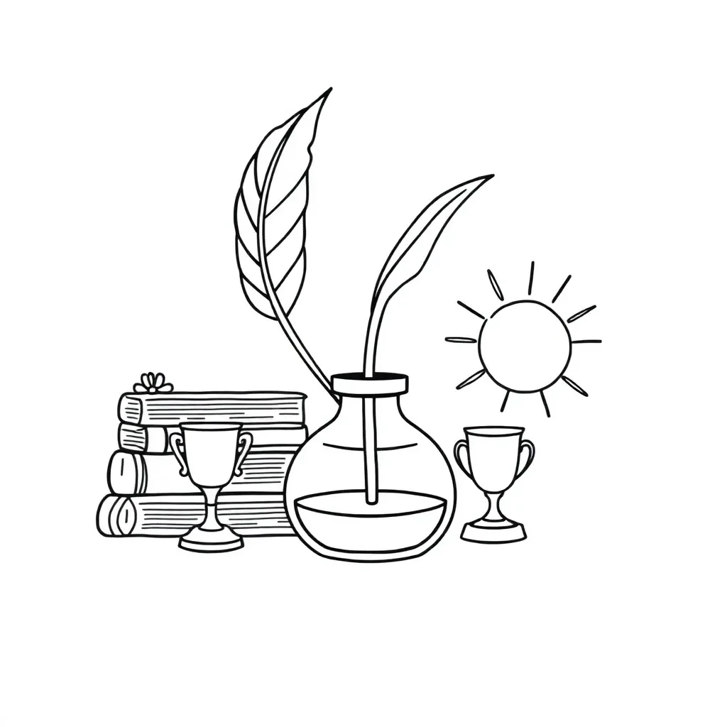 Writing achievement certificate illustration