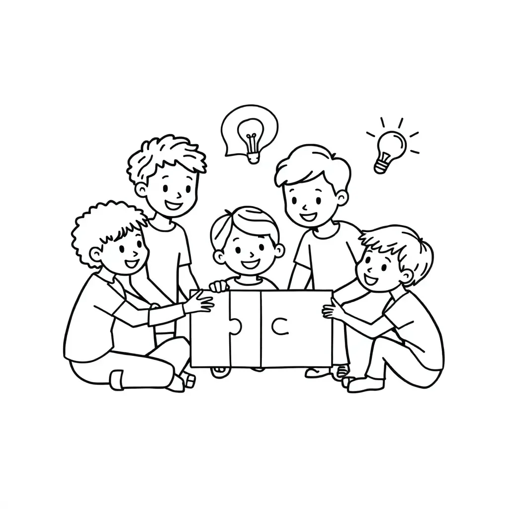 Workplace team collaboration illustration