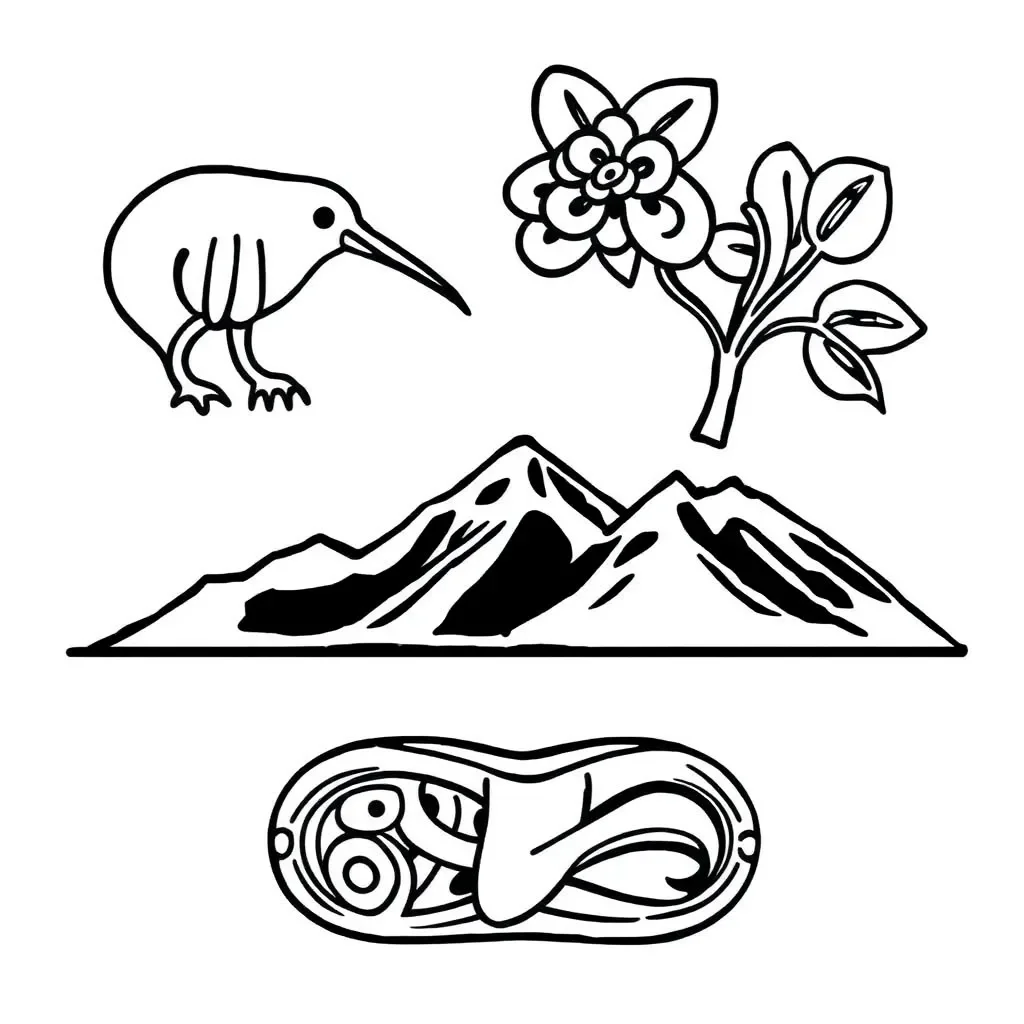 Australian landmarks and animals illustration