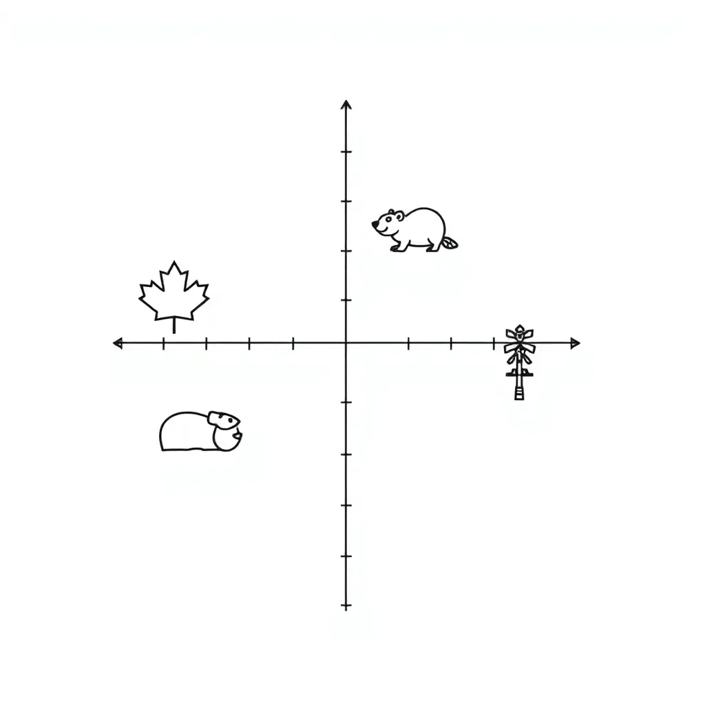 Cartesian coordinate plane with four quadrants
