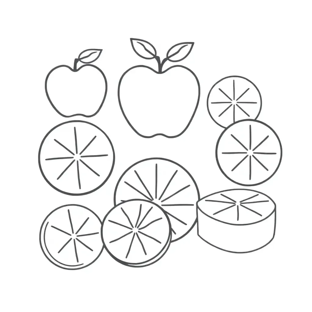 Colourful fraction circles and strips illustration