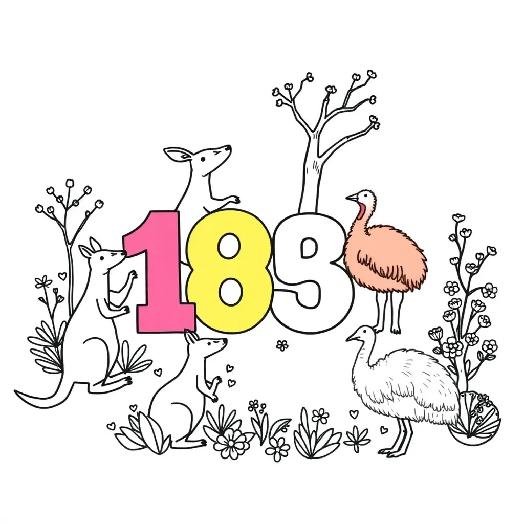 Number line and counting blocks illustration