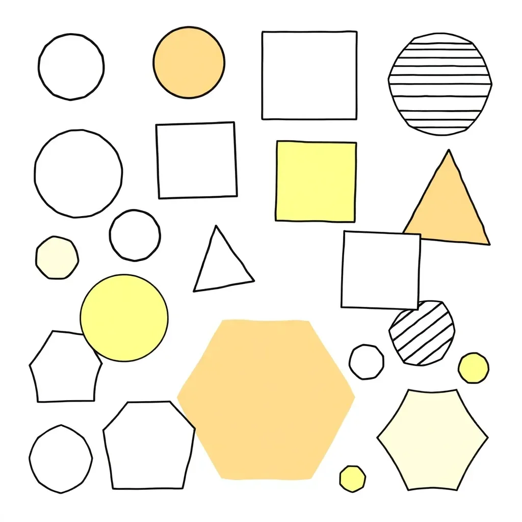 Colourful geometric shapes in patterns