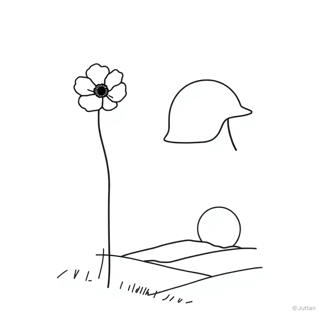 Poppy field illustration