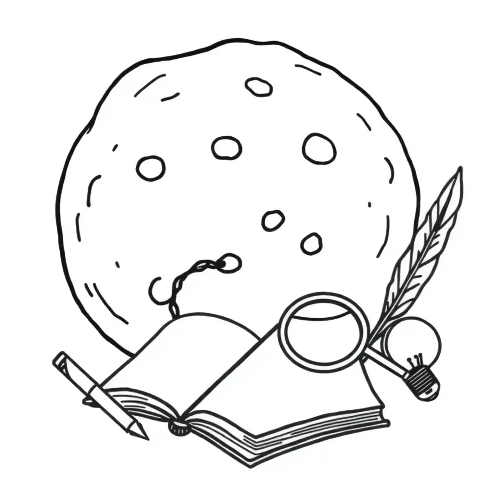 Cookies book cover and literary analysis symbols