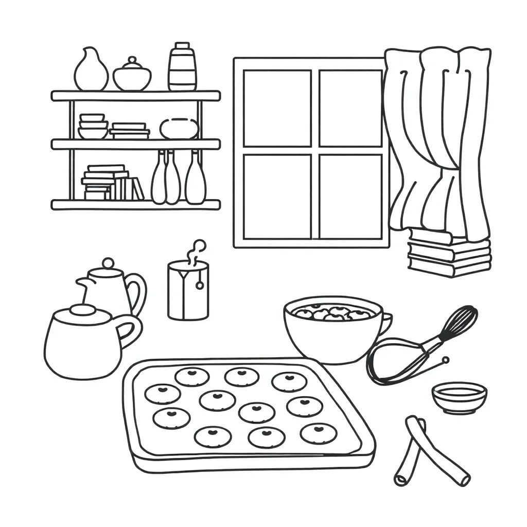 Book and cookies illustration