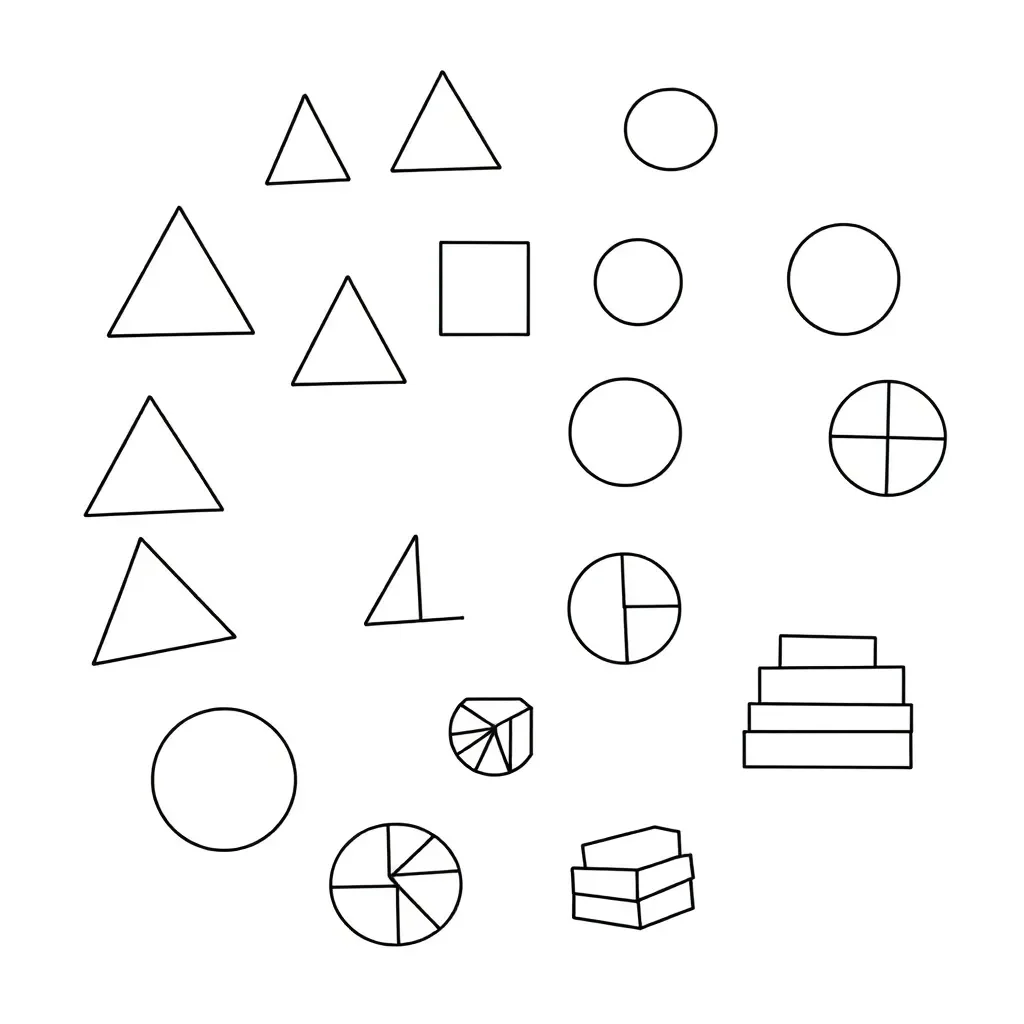 Mathematical symbols and shapes illustration