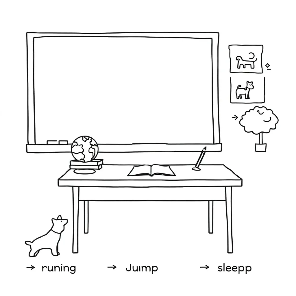 Grammar worksheet illustration