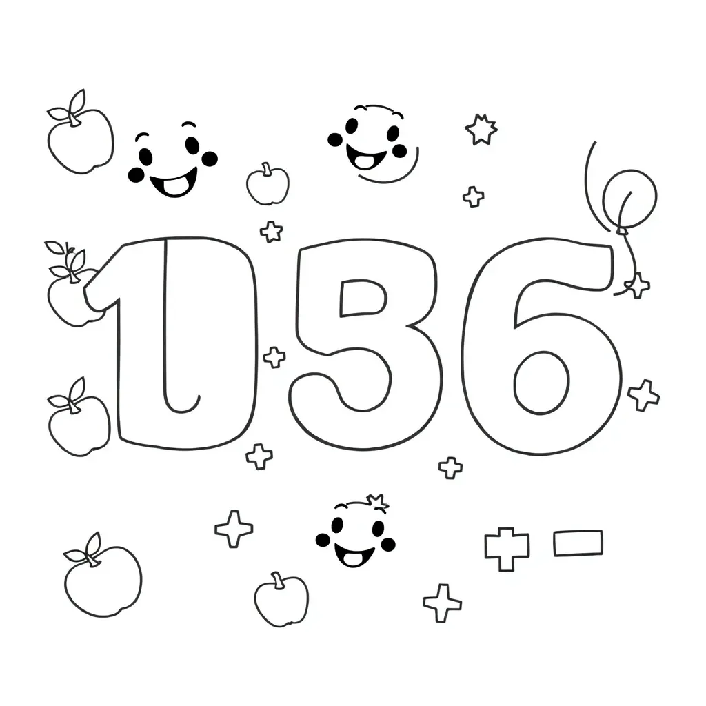 Math numbers and symbols illustration