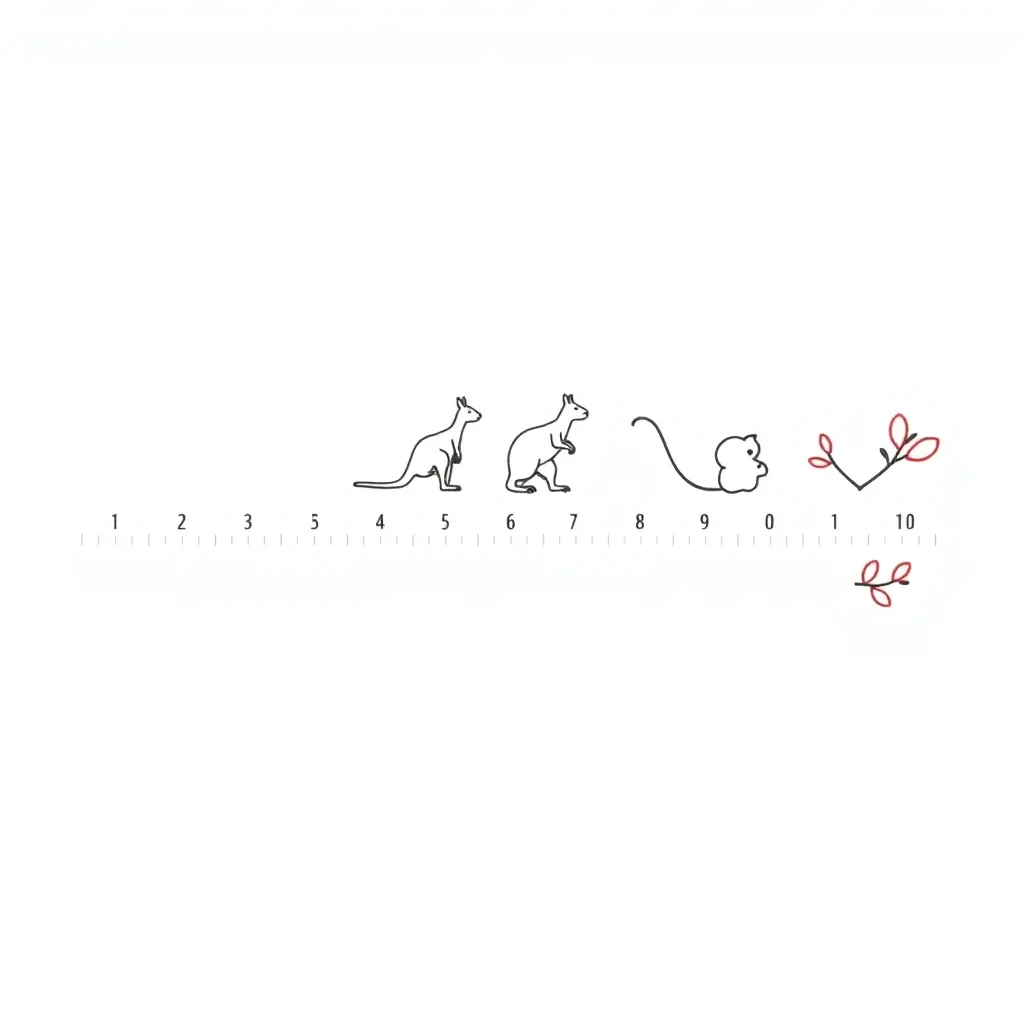 Number line with decimal points illustration