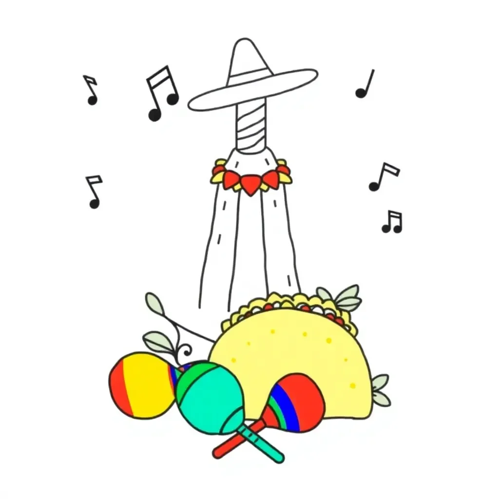 Spanish flag and books illustration