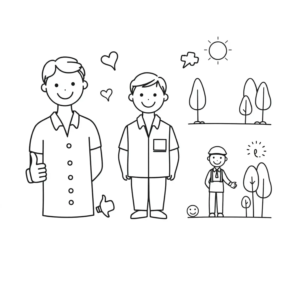 Community workers illustration