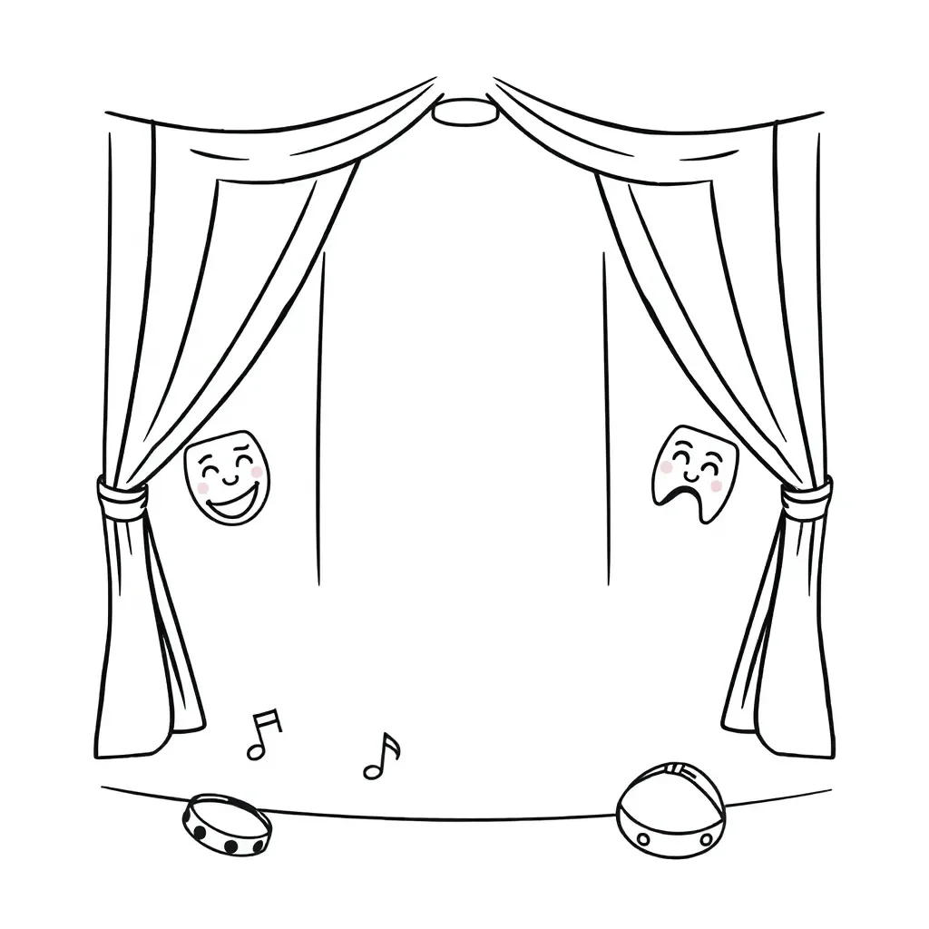 Drama masks illustration