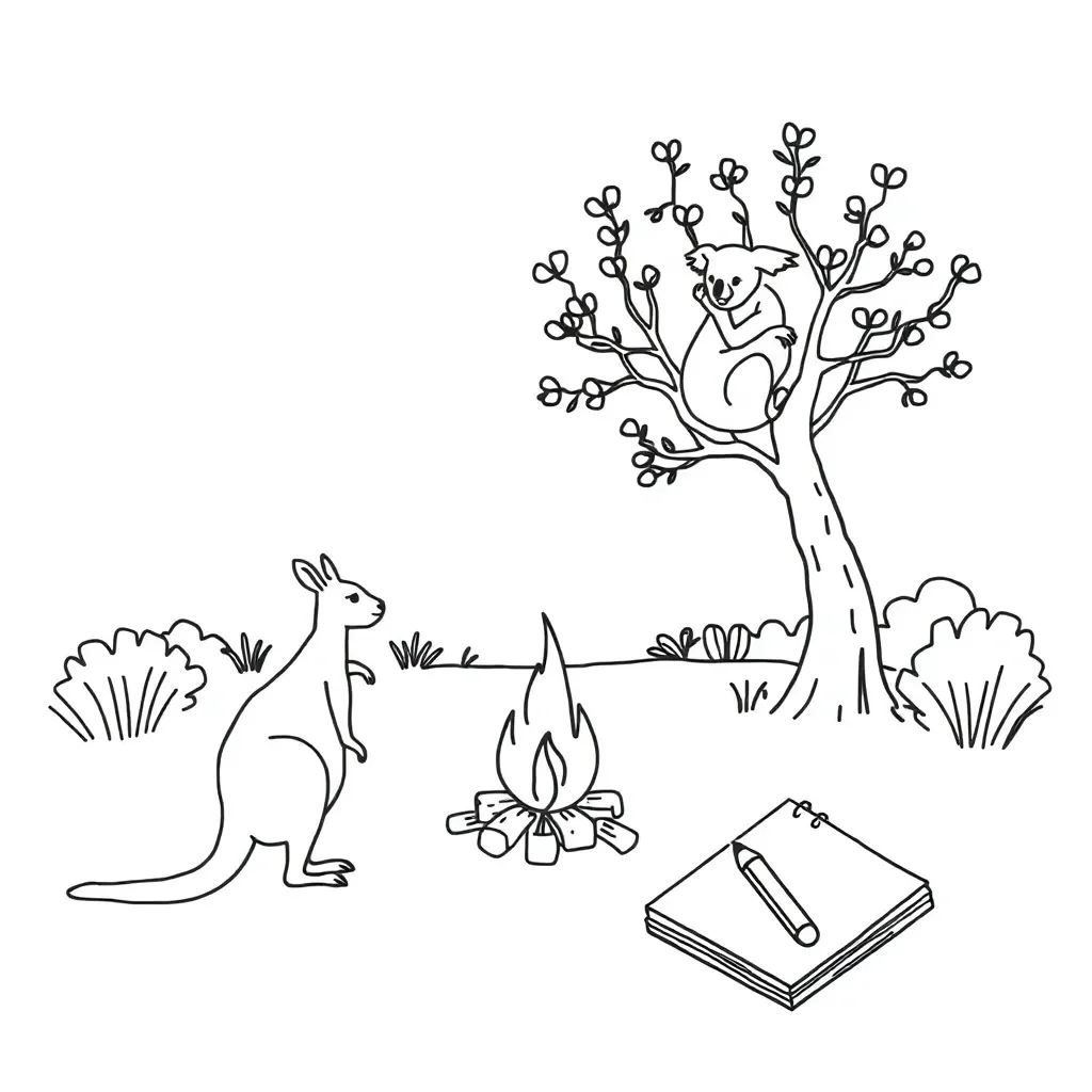 Books and story characters illustration