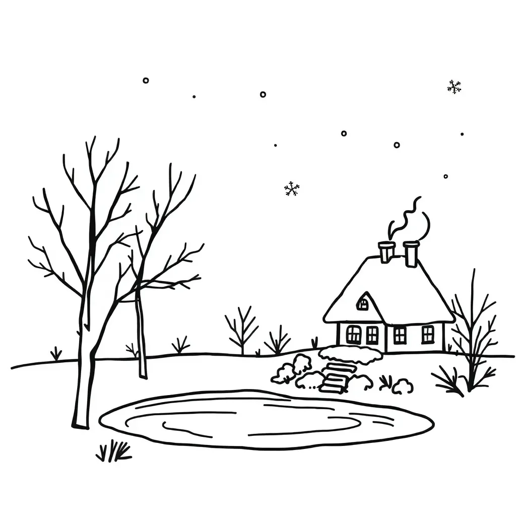 Winter scene illustration