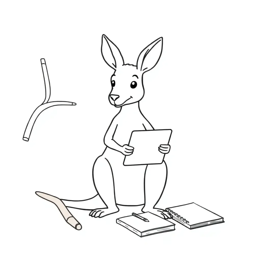 Student writing with pencil and tablet