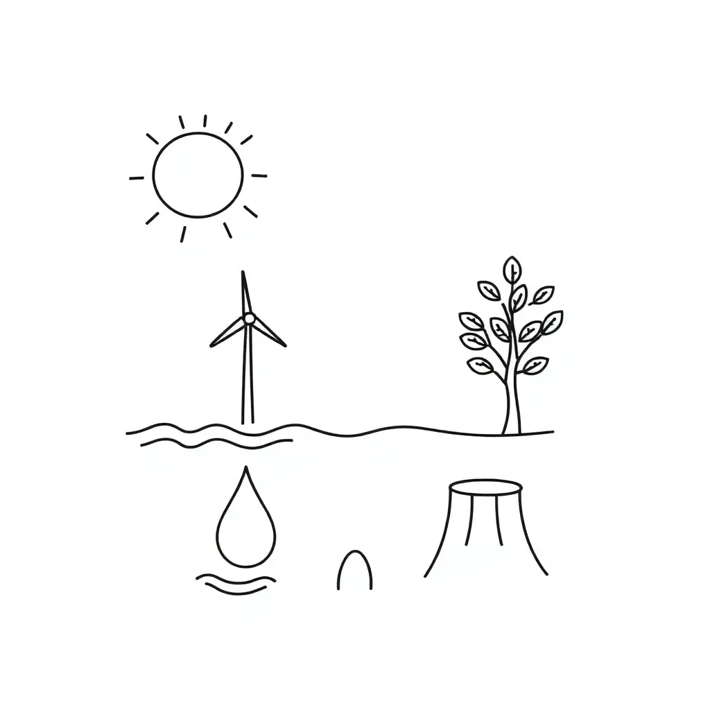 Renewable energy sources illustration