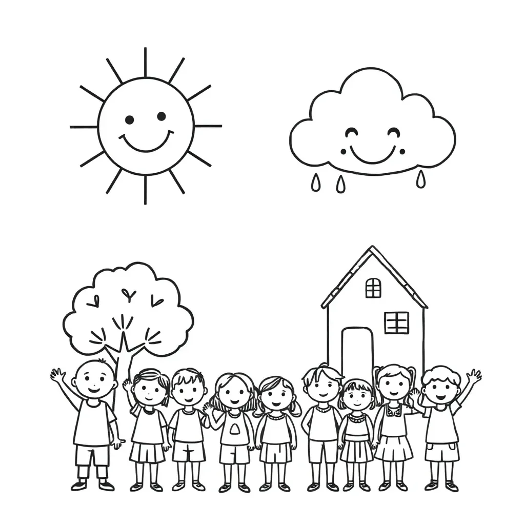 Spanish flag and greeting illustration