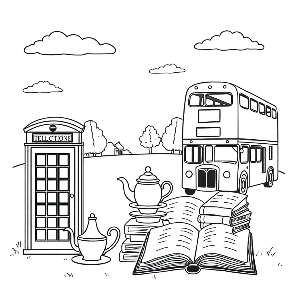 Word building illustration with letters and vocabulary