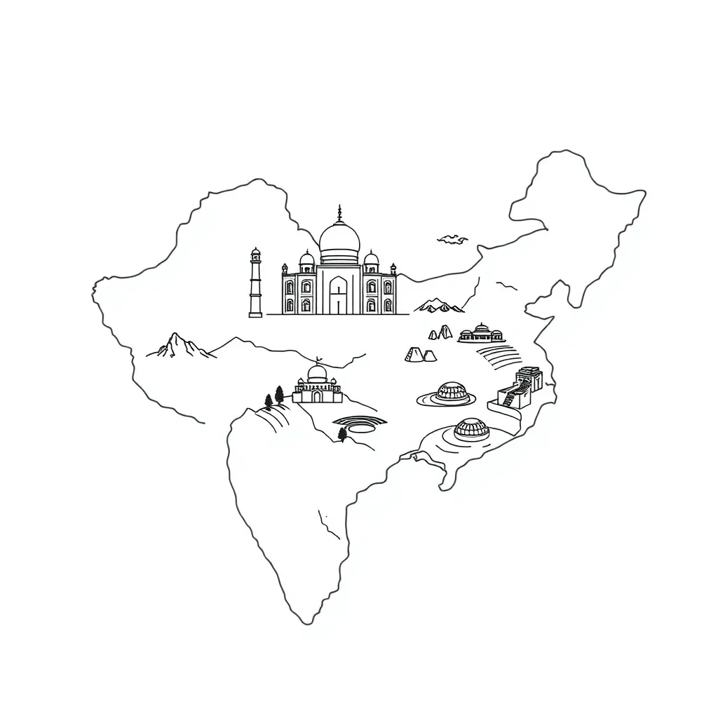 Ancient India and China map