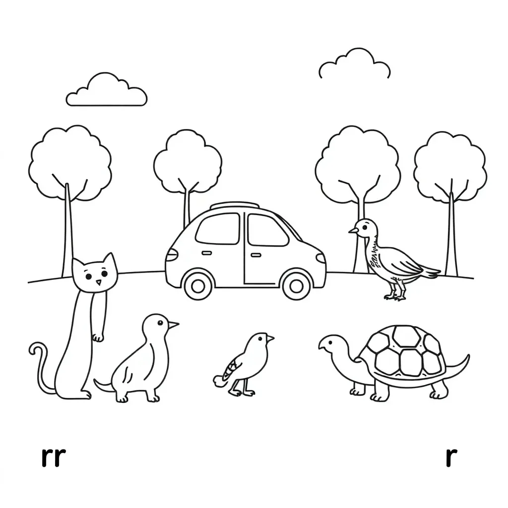 R-controlled vowels illustration