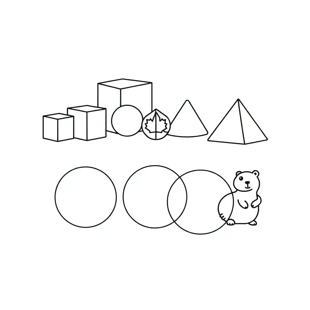 3D shapes illustration