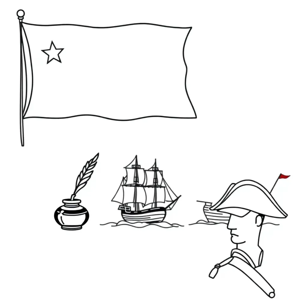 Colonial protesters and British soldiers illustration
