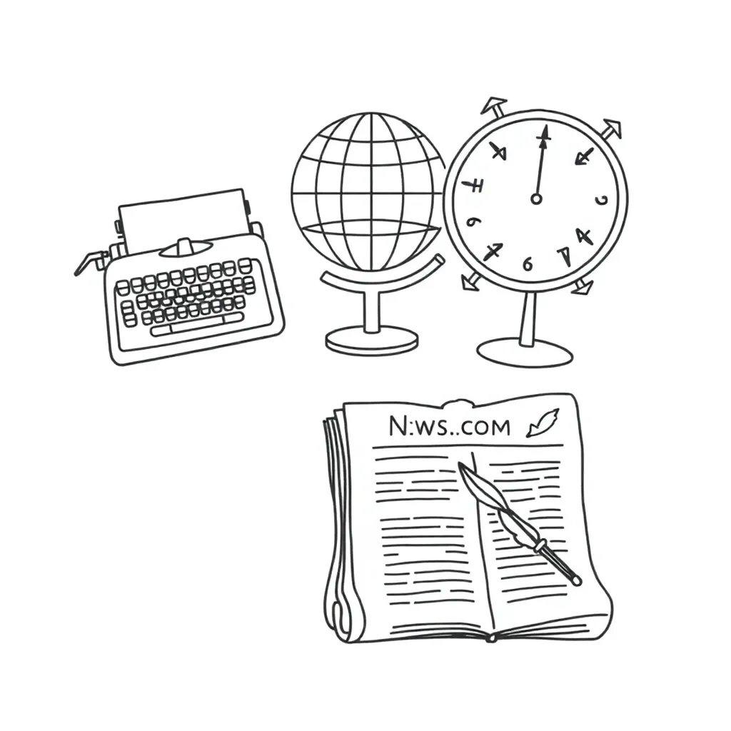 Journalist with notepad and historical documents