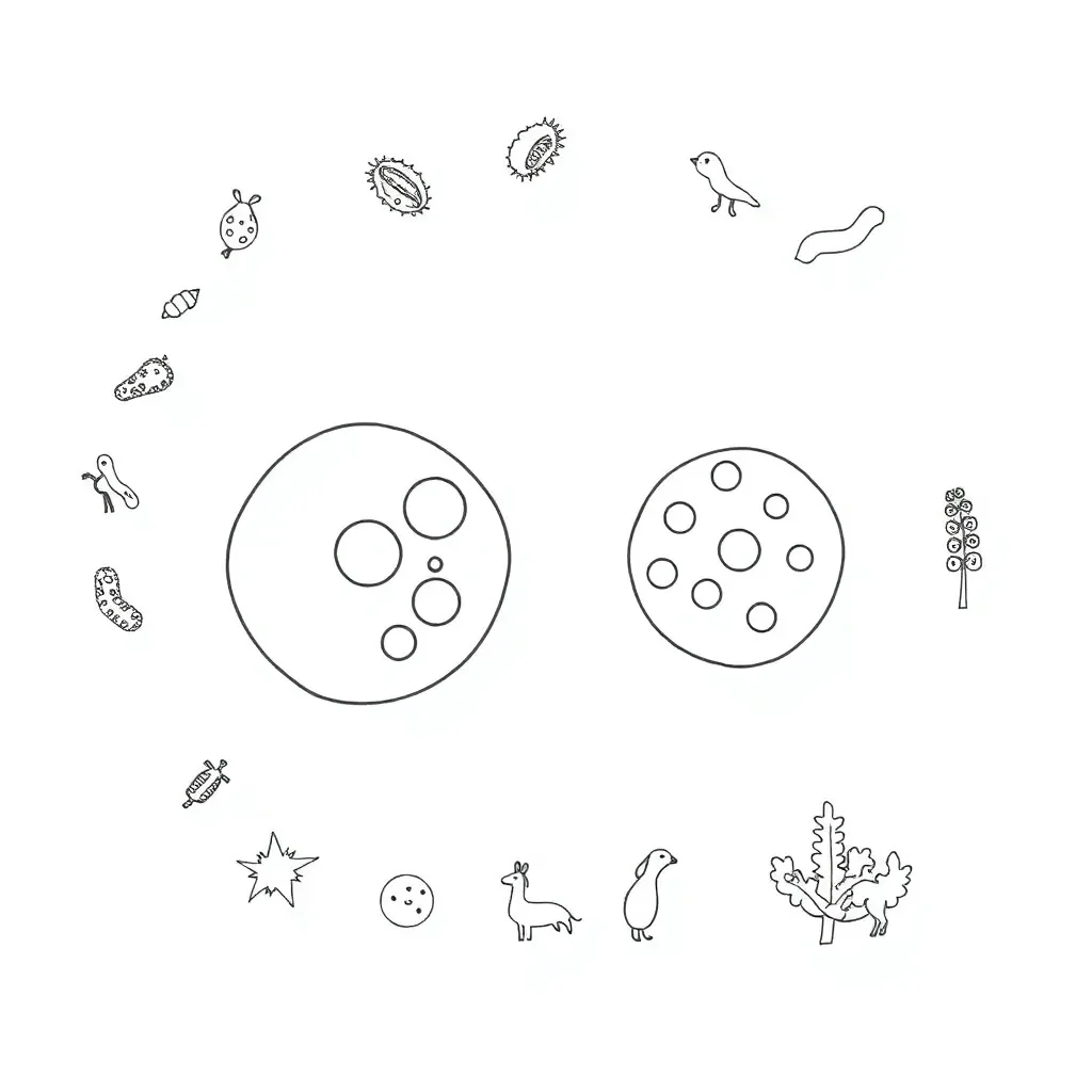 Microscopic cells illustration
