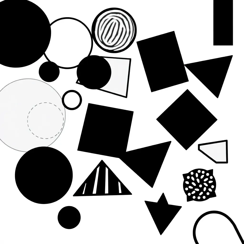 Geometric shapes and transformations illustration