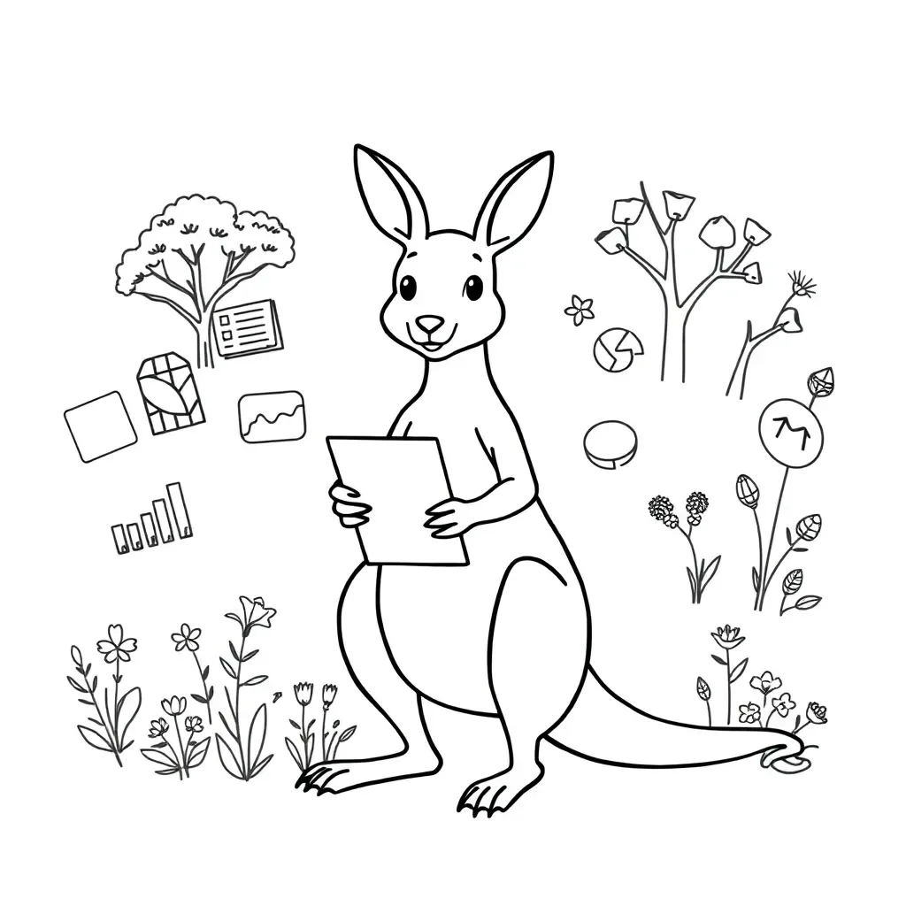 Students collecting data illustration