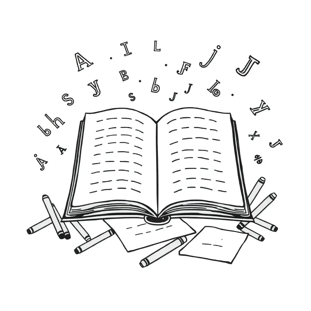 Student reading and writing