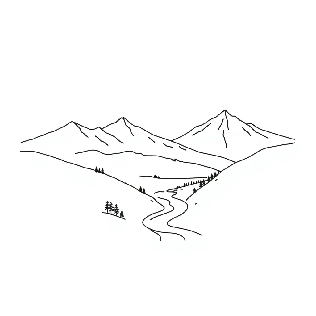 Mountain landscape illustration