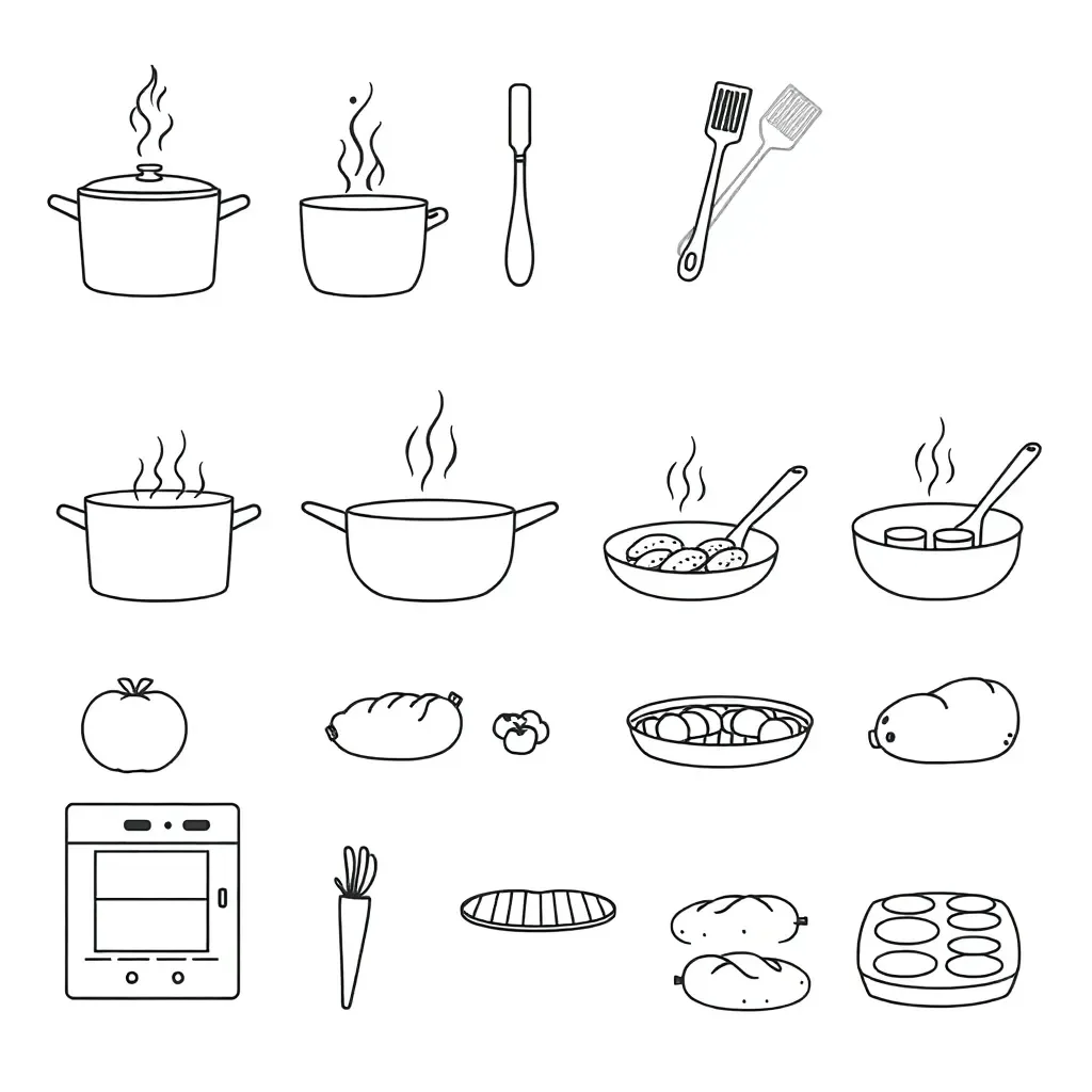 Cooking methods illustration