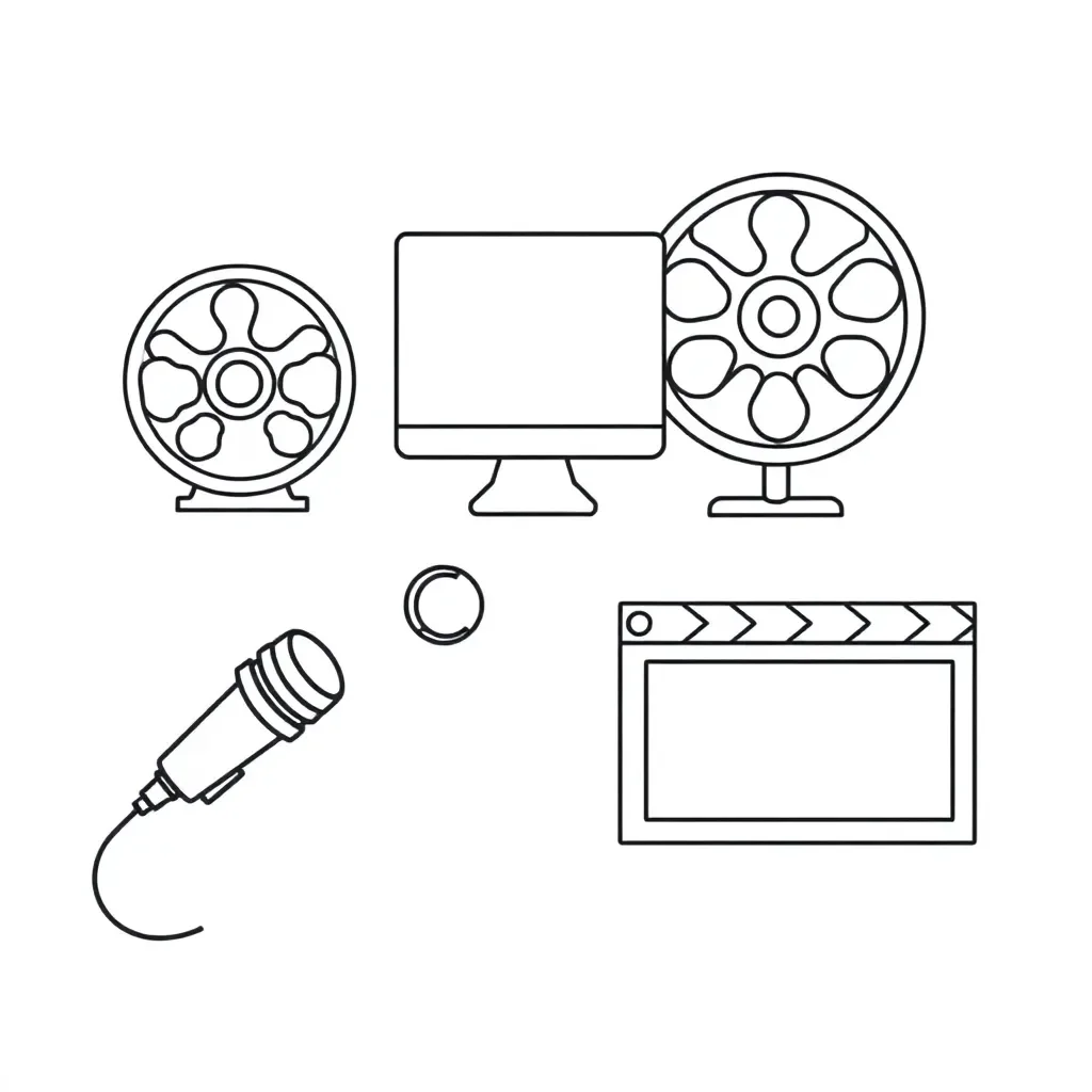 Digital storyboard planning illustration