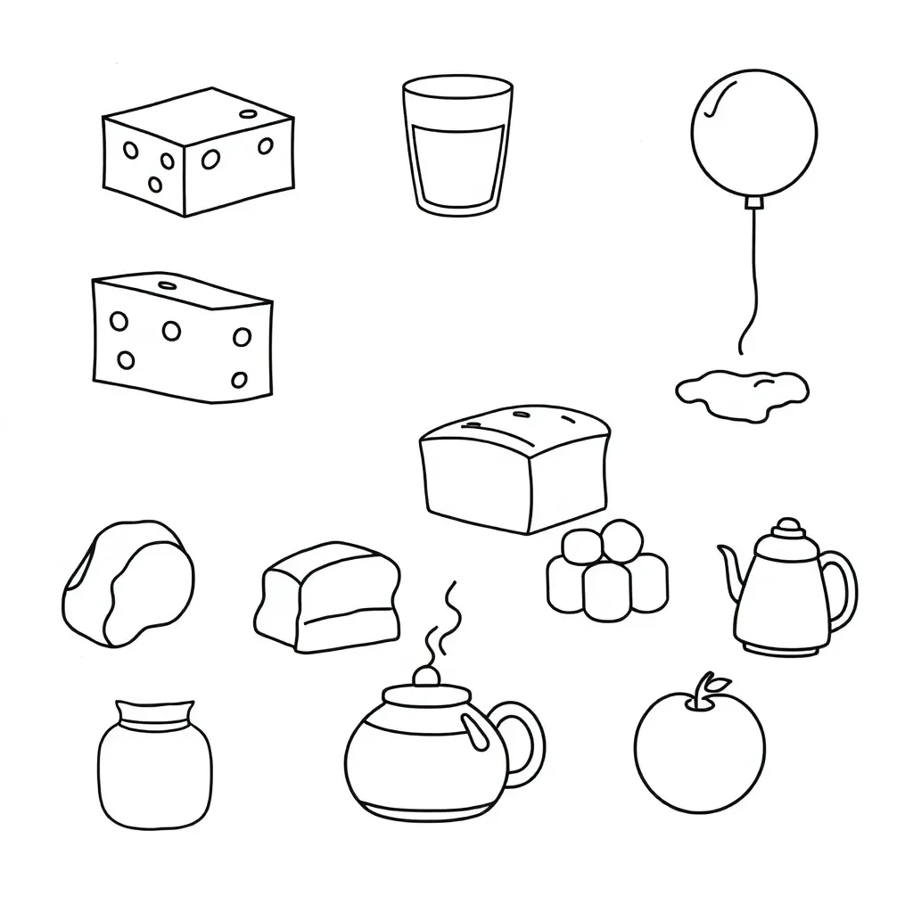 States of matter illustration showing solid ice cube, liquid water, and gas steam