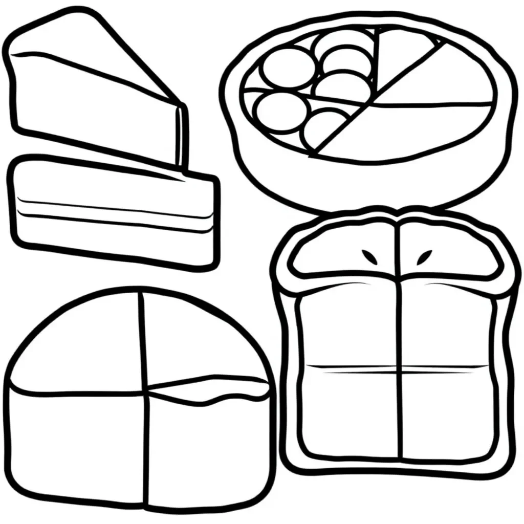Fraction circles and strips illustration