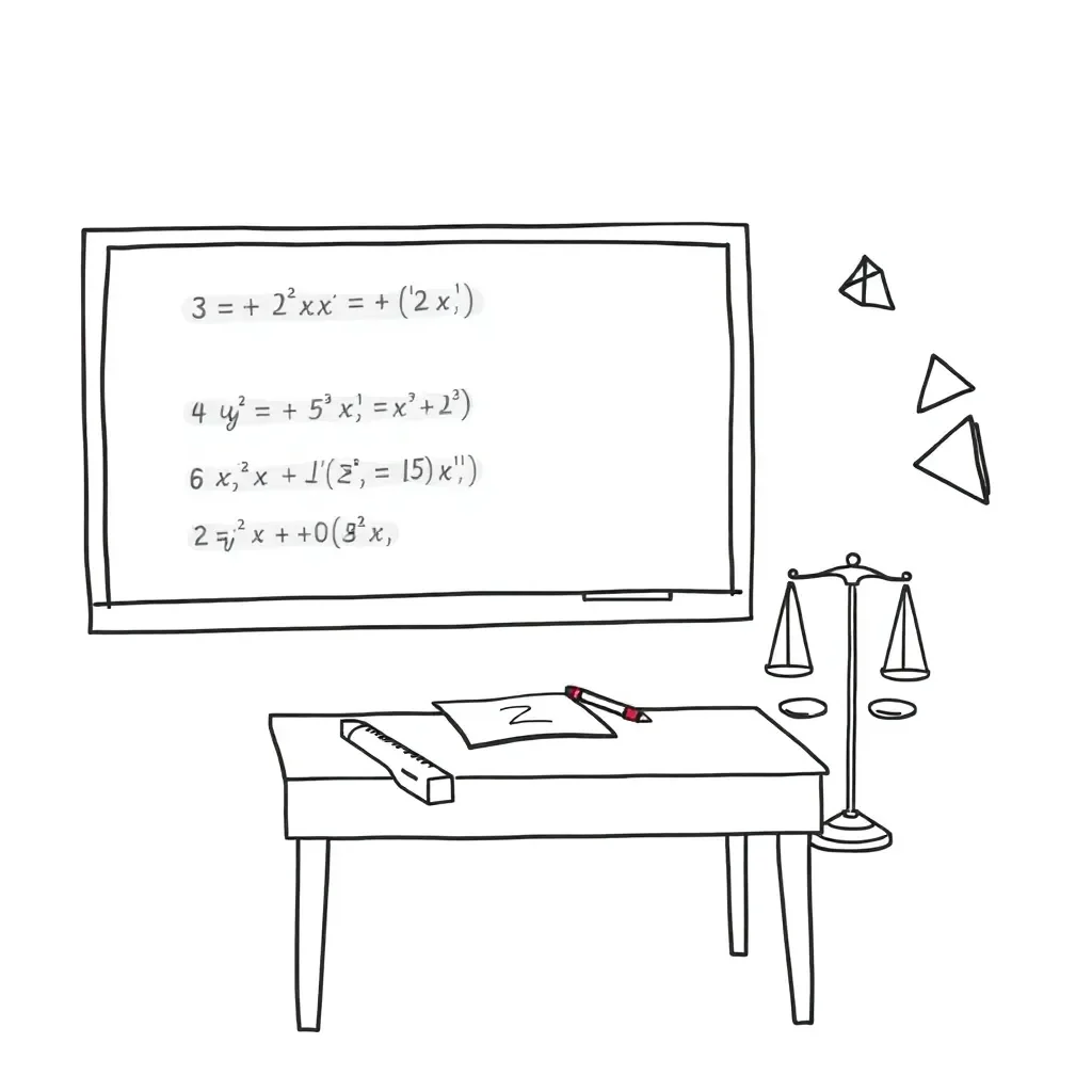 Musical notes and algebra symbols