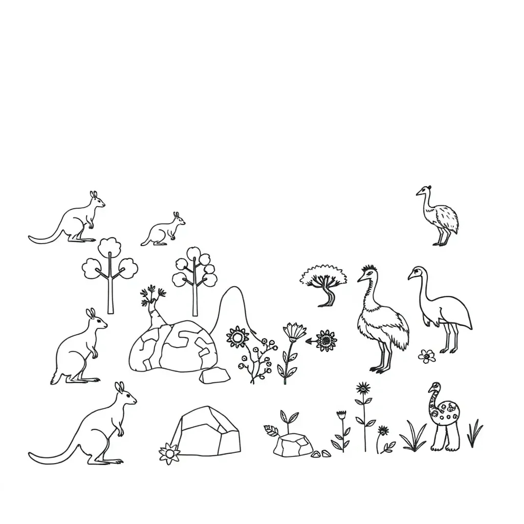 Living and non-living things illustration